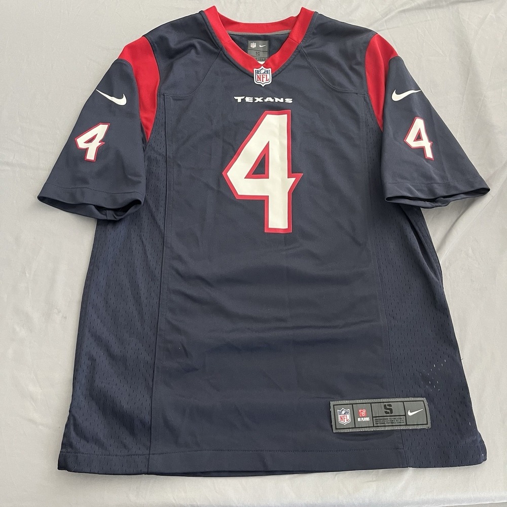 Nike On field Houston Texans Deshaun Watson 4 Blue Jersey Size Small NFL